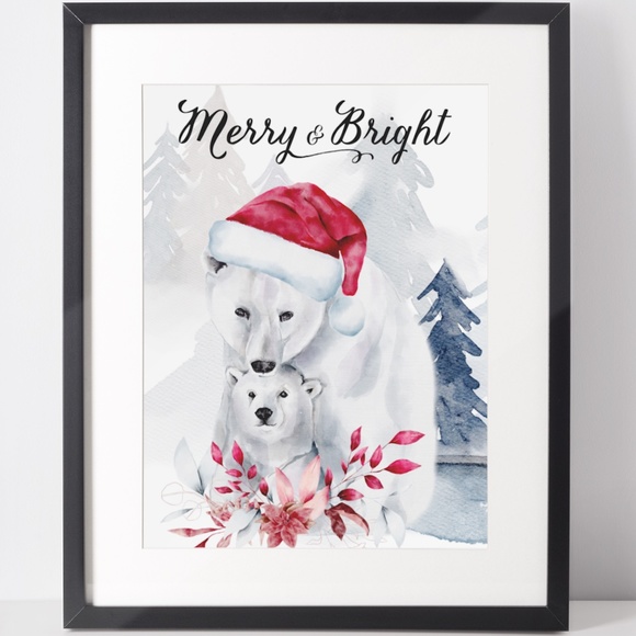Other - Wall Art Watercolor Christmas Whishes Illustration Print Poster Card Unframed